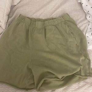 aerie green sweatshorts